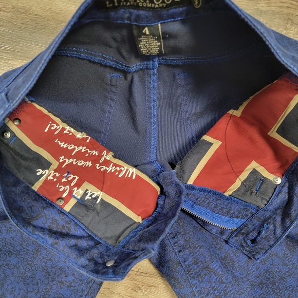 Liverpool x Paul McCartney/John Lennon Jeans Stretch Sapphire Black Lace Print 4 - Picture 9 of 10